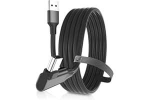 BASESAILOR Link Cable 5M,USB A 3.0 to Type C 5Gbps VR High Speed Charging Charger Cord,90 Degree USB-C Connector Virtual Reality Headset PC Computer Gaming Wire for Meta O/culus Quest Pro 1 2 3 Steam