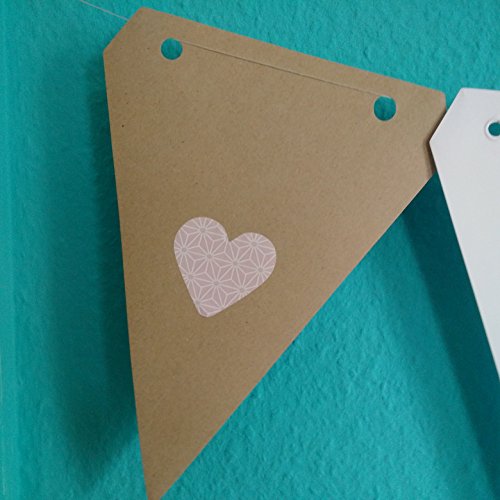 2 m Papier Wimpelkette/Party Hochzeit Deko Herzen GLAMOUR Girlande 22.031