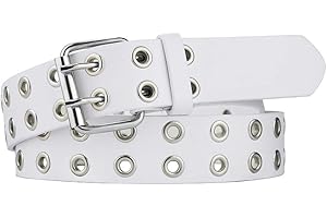 maikun Belt for Women The Hole Double Prong Wide Goth Womens Belts for Jeans