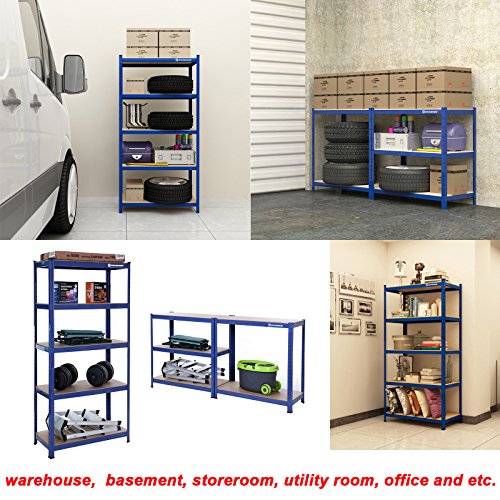 Songmics Lagerregal 180 x 90 x 45 cm pulverbeschichtet glatte Oberfläche TÜV Rheinland max. statische Belastung 1325 kg GLR45Q - 2
