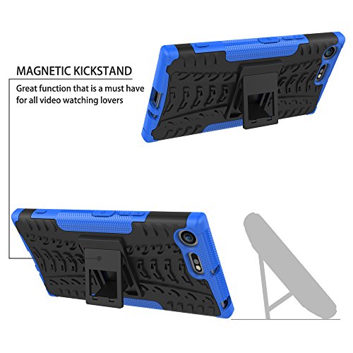 Sony Xperia XZ Premium Funda Mama Mouth Heavy Duty silicona h  brida con soporte C  scara de Cubierta Protectora de Doble Capa Funda Caso para Sony Xperia XZ Premium Smartphone Azul