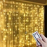 💡[Uso amplio]: 3M × 3M, 300 luces LED en blancas cálidas, es perfecta para la decoración interior y exterior,boda,fiesta,ventana,pared,jardin,habitacion,Navidad,año Nuevo, etc.