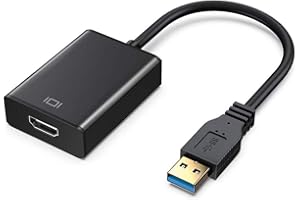 Cablelera Adaptador USB a HDMI, USB 3.0/2.0 a HDMI Audio Video Adaptador HD 1080P Video Graphic Cable Convertidor para PC, Laptop HDTV TV Compatible con Windows XP/10/8/7 (NO Mac & Vista), Small