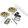 2X 90mm Gold Strainer Waste & Overflow for Astini, RAK, Rangemaster Ceramic Sink