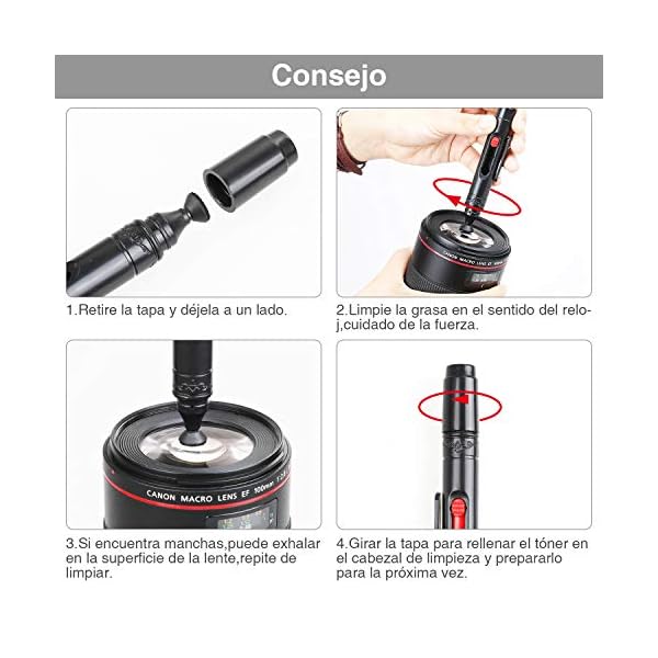 Zacro 49 en 1 Kits Limpieza Cámara Reflex Profesional para Cámaras Réflex y Lente Optica Cámaras Digitales DSLR Rebel… - Image 5