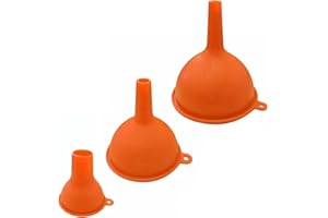 UV STYLISH 3 imbuti in silicone – Utensili da cucina in silicone piccolo imbuto per inscatolare scintille, per trasferire ingredienti liquidi, polverosi e secchi (arancione)