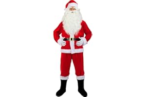 Funidelia | Costume da Babbo Natale deluxe da per uomo Santa Claus, Natale, Babbo Natale - Costume per Adulto e accessori per Feste, Carnevale e Halloween - Rosso