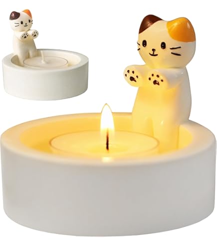 Kandelaar voor katten, cartoon-kattenkaarsenhouder, Warming Poten Kat Kaarsenhouders Kat Ornamenten Theelichthouder, Kat Geschenken voor Kattenliefhebbers, Kattenliefhebber Geschenken Pasen (A Kandelaar voor katten, cartoon-kattenkaarsenhouder, Warming Poten Kat Kaarsenhouders Kat Ornamenten Theelichthouder, Kat Geschenken voor Kattenliefhebbers, Kattenliefhebber Geschenken Pasen (A