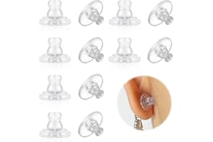 JRYXDS 12 Stück Hypoallergener Silikon-Ersatz Für Ohrstecker/Hängende Ohren Ohrring Stopper Ohrstecker Schnalle Hypoallergener Silikon-Ersatz