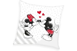 Disney's Mickey & Minnie Soft Velboa kudde, 40 x 40 cm, 100% Polyester