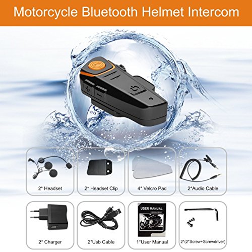 Gegensprechanlage von Veetop, Bluetooth Freisprechanlage, Intercom mit 1000m Reichweite, Verbindung mit Handy, Navi ideal für Motorrad, Motorschlitten, Ski- und Radfahren (2er Set/EU-Ladegerät) reviews Gegensprechanlage von Veetop, Bluetooth Freisprechanlage, Intercom mit 1000m Reichweite, Verbindung mit Handy, Navi ideal für Motorrad, Motorschlitten, Ski- und Radfahren (2er Set/EU-Ladegerät)