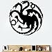 Produktbild Inovey T-18 Game Of Thrones Tangeri Lian Targaryen Familie Emblem Drei Gold Drache Geschnitzte Wandaufkleber