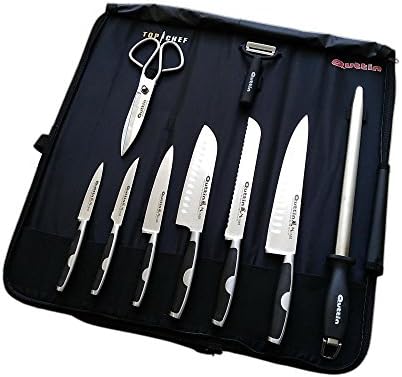 KITCHEN KNIFE KIT PROFESSIONAL COOKER FROM TOP CHEF. INCLUDES 6 DIFFERENT TYPES OF PROFESSIONAL KNIVES, SCISSORS, PEELER AND GRINDER.