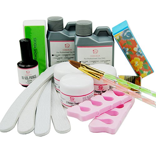 Coscelia Nagel Acryl Pulver Flüssigkeit Pinsel Glitter File Nailart Tip Nagelstudio Set - 2