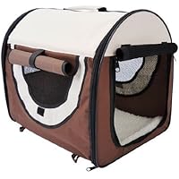 PawHut D1-0101 faltbare Transportbox für Haustier, M, kaffeebraun/creme