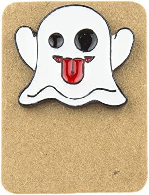 Metal Ghost Tongue Out Enamel Pin Badge