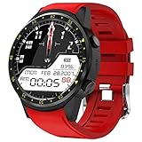 Cikuso F1 Sport Smart Watch mit GPS-Kamera Unterstuetzung Stoppuhr Bluetooth Smartwatch SIM-Karte Armbanduhr Fuer Android IOS Telefon (rot)