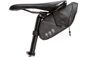 HOMPER Wodoodporna torba na siodełko rowerowe, torba na siodełko rowerowe, 1,5 l, pod siedzenie, pasek na klin, torba na siodełko rowerowe, czarna