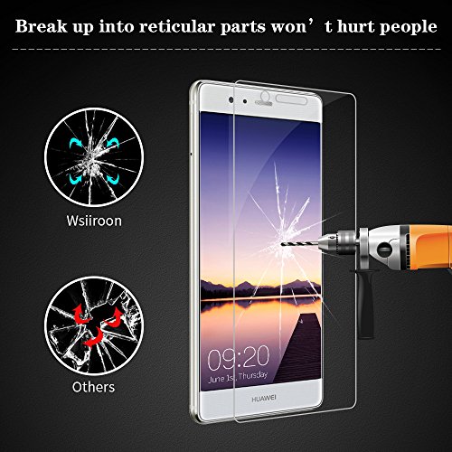 Huawei P9 lite Panzerglas Schutzfolie, Wsiiroon [2 Stück] Displayschutzfolie 3D Touch Kompatibel-0.33mm für Huawei P9 lite, 9H Härte, 2.5D Kanten, 99% Transparente Displayschutz - 7