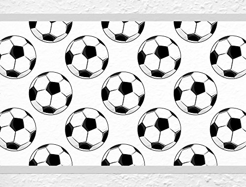 I-love-Wandtattoo Sticker mural B de 10012 Chambre Frise "Ballons de football sport Décoration Murale Enfants, Höhe: 15 cm; Breite: 5 m