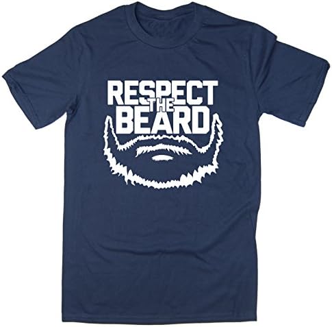 Rocket Fuel Respect The Beard' Mens Funny Printed T-Shirt Many Colours and Sizes - Navy - XL