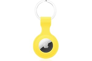 GAGAAL Case Compatible with Apple Airtags, Keychain AirTags Case with Anti-Lost Key Ring, Protective Silicone Case for Apple AirTag 2021 Finder for Air Tag Tracker Holder Accessorie (Yellow)