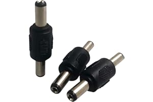 Greluma 3 pezzi DC 5,5x2,1 mm Connettore maschio a maschio per spina di alimentazione Adattatore per accoppiatore maschio a maschio per CCTV