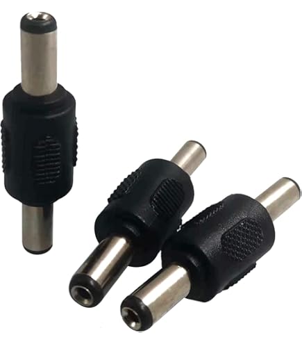 RIIEYOCA DC-voedingsadapter, 90 graden hoek DC-adapter 5,5 mm x 2,5 mm vrouwelijke aansluiting naar 5,5 mm x 2,1 mm mannelijke stekker