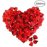 Rose Petals, ETEREAUTY 3000Pcs Silk Artificial Rose Petals Red Confetti for Wedding Decoration, Valentine's Day and Romantic Party (Dark Red)