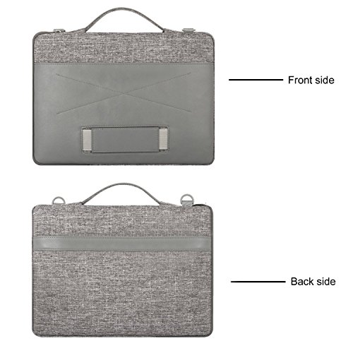 MOSISO Polyester Gewebe Beweglicher Multifunktions Laptop Hülsen Schulter Beutel mit Zurück Handy Strap für 13-13.3 Zoll MacBook Pro, MacBook Air, Notebook Computer, Grau - 2