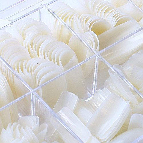 SODIAL(R) 500Pcs Nails Gaga New Full Cover Natural False Nails Fake Nail Tips with Box