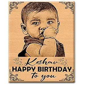 PANKATI Personalized Photo Wooden Frame For Gift Him and Her (5 X 4 Inch)