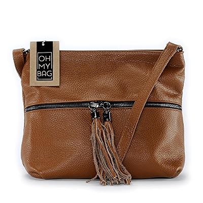 OH MY BAG Sac à main en cuir London cognac fonce SOLDES