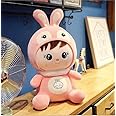 Krow Super Soft Plush Doll Toy with Rabbit Ear, Teddy Bear, Gift Toy and Pillow for Kids, Girls and Adults (35cm, Pink)