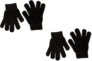 GENERIC Kid's Winter Magic Gloves Children Stretchy Warm Magic Thermal Gloves Boys Girls Knit Gloves Black 7-12 years