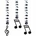 Produktbild Amscan Nifty 50's Theme Party Music Notes Dangling Cutout Decoration (3 Piece), Silver/Black, 9 x 7.5 by Amscan