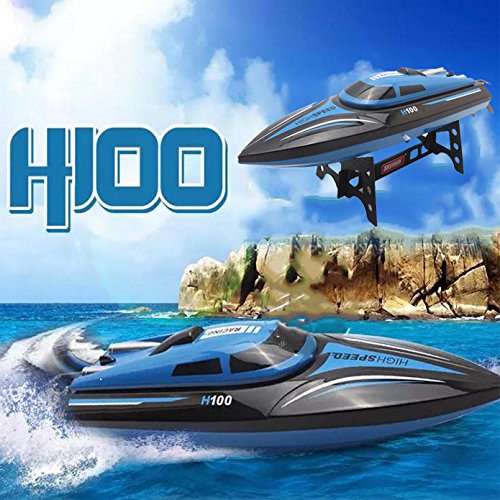 Preisvergleich Produktbild Cewaal Hanbaili Hochgeschwindigkeits-elektrisches Spielzeug-Boot, (blaues) Fernsteuerungsboot für Pools u. Seen 2.4GHz elektrisches HochgeschwindigkeitsRC-Boot