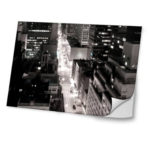 Städte 10039, Wolkenkratzer, Skin-Aufkleber Folie Sticker Laptop Vinyl Designfolie Decal mit Ledernachbildung Laminat und Farbig Design für Laptop 13.3"