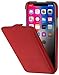 Produktbild StilGut Leder-Hülle kompatibel mit iPhone XS/iPhone X UltraSlim Flipcase, Rot Nappa