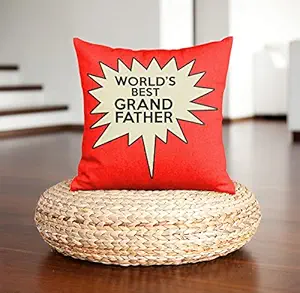 DreamVio Soft Fabric Cushion, Pillow Gifts for Daddy,Grandpa,World's Best Dad,Pyare Papa on Birthday's & Father's Day Color : Red Size : 12 x 12 inch Design 187