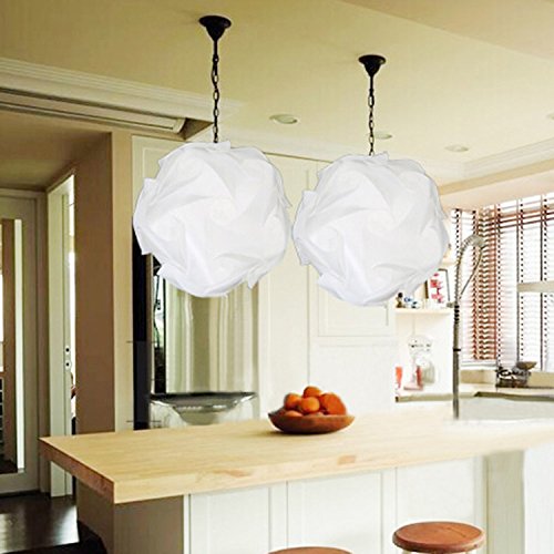 Original DIY Lampe Schatten Puzzle Jigsaw IQ lightshade – Decke Lampenschirm – Beleuchtung Moderne Pendelleuchte – Flat Pack Self Assembly 30pcs Set Durchmesser 25 cm (weiß) - 2