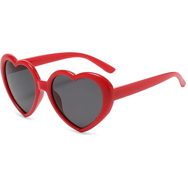Herzförmige Sonnenbrille Polarisiert – Retro Design Für Damen & Herren | UV400 | Bunte Farben | Für Festival & Party