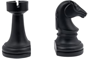 XAZTR 1 Pair Chess Bookends, Resin Decorative Bookends Black Heavy Book Ends Supports for Books, Book Ends for Office Home (16.5 x 10.6 cm)