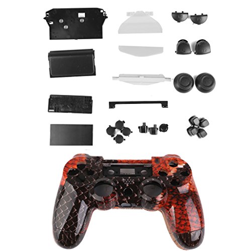 Preisvergleich Produktbild Drachen Kontroller Schalengehäuse Fall Kit Taste Für Playstation4 PS4 Rot