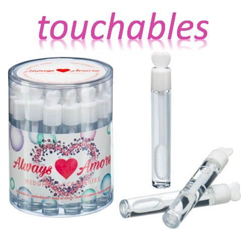 always amore touchables - Wedding Bubbles in 24 Glasfläschchen, hochwertige, berührbare Seifenblasen für Hochzeit in schöner Geschenkverpackung, Hochzeits Seifenblasen, Hochzeitsgeschenk 24 Stück