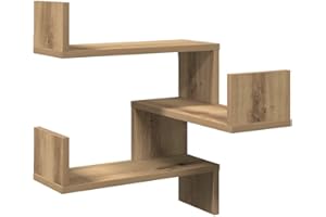 vidaXL Estantería Pared de Esquina Madera Roble Artisan 40x40x49,5 cm, Estante de Pared, Estante montado en Pared, Estante de Pared