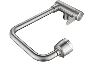 SJQKA-Grifos Abatibles Cocina,grifo Abatible Acero Inoxidable 304 2 Modos De Salida De Agua, Para Fregadero Ventana Giratorio Grifo Monomando (Níquel Cepillado)