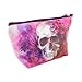 TaylorHe Make-up Bag Cosmetic Case Toiletry Bag Printed PVC zipped top Pink Floral and Skull
