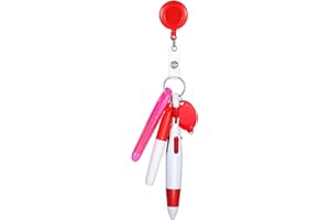 MIAOYAK Nurse Profession Accessories Set: Permanent Marker, Mini Highlighter, Pen Set, Badge Holder, LED Keychain Gift