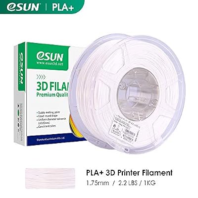 eSUN Filament PLA+ 1.75mm, Imprimante 3D Filament PLA Plus, Précision Dimensionnelle +/- 0.03mm, 2.2 LBS (1KG) Bobine Pour Imprimante 3D, Blanc